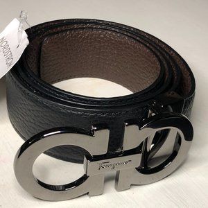 SALVATORE FERRAGAMO Double Ganciano (Black/Brown) Reversible Belt-Lightly used